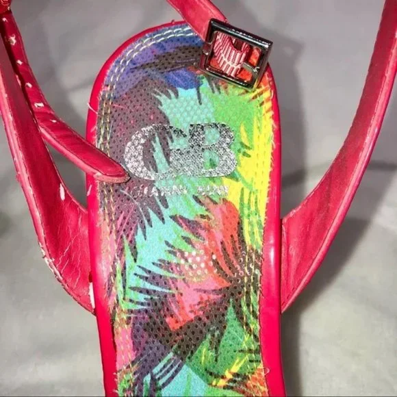 Gianni Bini Pink and Multicolor Braided Peep Toe Wedge - Picture 13 of 14